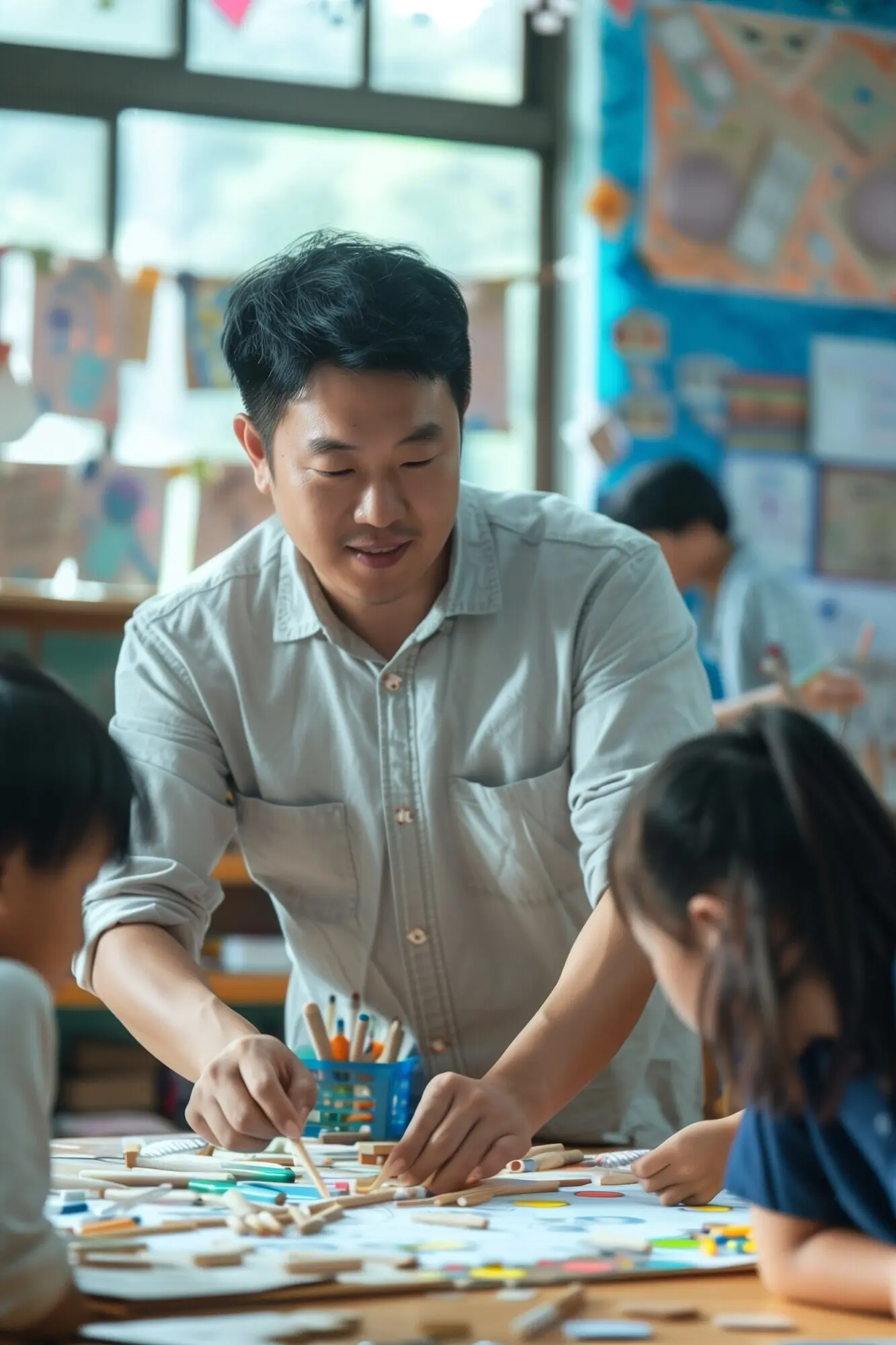 Porträt einer Lehrkraft bei der Arbeit im Bildungssystem
